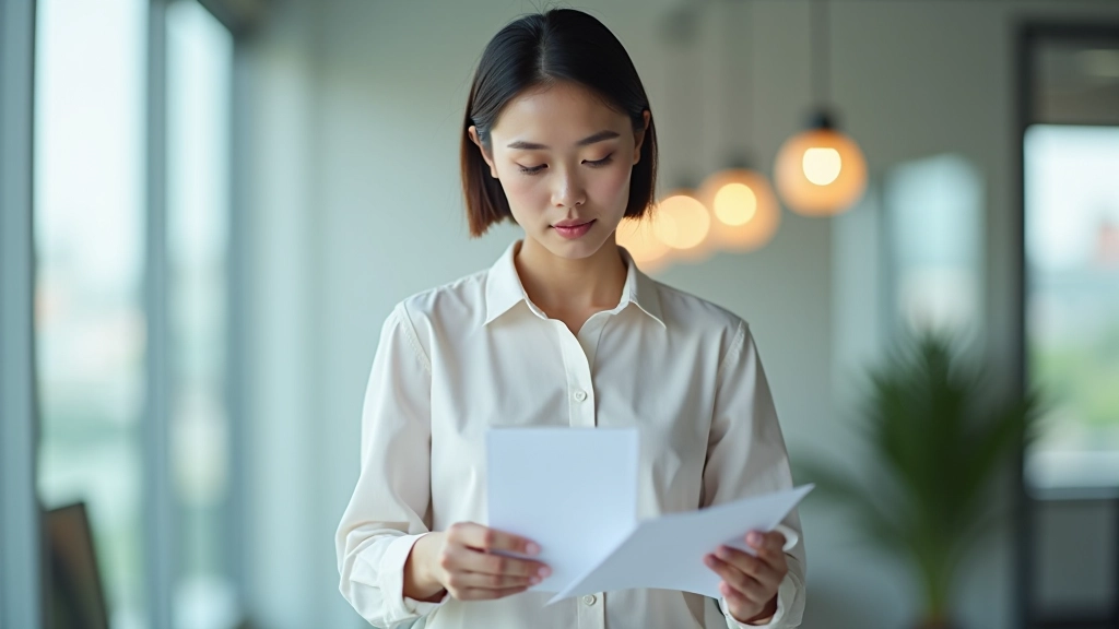 Professional woman reviewing calendar and task priorities at her desk